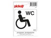 Pickup - Plaque de signalisation - 100 x 100 mm - autocollant - WC (handicapés)