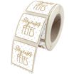 Créastyl Fantasie - 500 Étiquettes Joyeuses Fêtes - 35 x 40 mm - blanc/or
