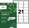 Avery - 315 Étiquettes recyclées blanches - 63,5 x 38,1 mm - Impression laser ou jet d'encre - réf LR7160-15