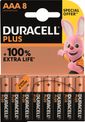 DURACELL 100 % Plus offre spéciale - 8 piles alcalines - AAA LR03