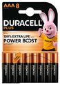 DURACELL 100% Plus - 8 piles alcalines - AAA LR03