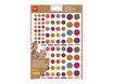 Apli Kids - 624 Gommettes kraft - couleurs assorties : jaune, violet, rouge, bleu clair, vert clair, gris-bleu, fuchsia (6 feuilles)