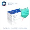 Boîte de 50 masques chirurgicaux "made in France"  (non stériles) - type II R - vert