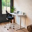 Bureau électrique UGO - L120x70cm - pieds blancs - plateau blanc laqué