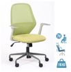 Fauteuil de bureau TIME - accoudoirs fixes gris clair - vert
