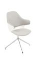 Lot de 2 chaises KHONG - avec accoudoirs - blanc et gris