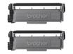 Brother TN2320 TWIN - Paquete de 2 - Alto rendimiento - negro - original - cartucho de tóner - para Brother DCP-L2500, L2520, L2560, HL-L2300, L2340, L2360, L2365, MFC-L2700, L2720, L2740