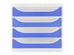 Exacompta Chromaline BigBox - Module de classement 4 tiroirs - bleu roi transparent
