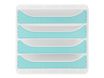 Exacompta Chromaline BigBox - Module de classement 4 tiroirs - turquoise transparent