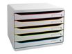 Exacompta BigBox Plus Horizon - Module de classement 5 tiroirs - black office - blanc/arlequin