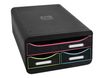 Exacompta Black Office - Module de classement 3 tiroirs - noir/arlequin