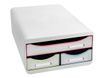 Exacompta Black Office - Module de classement 3 tiroirs - blanc/arlequin