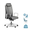 Fauteuil de bureau BOP - accoudoirs fixes - appui-tête - cuir noir