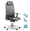Fauteuil de bureau BOP - accoudoirs réglables - appui-tête - cuir noir