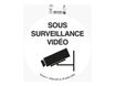 Exacompta - Plaque de signalisation Surveillance caméra  - 20 cm diamètre - vinyle - noir