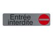 Exacompta - Plaque de signalisation Entrée interdite - 165 x 44 mm - aluminium brossé