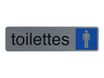 Exacompta - Plaque de signalisation Toilettes hommes - 165 x 44 mm - aluminium brossé