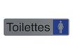 Exacompta - Plaque de signalisation Toilettes dames - 165 x 44 mm - aluminium brossé