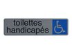 Exacompta - Plaque de signalisation Toilettes handicapés - 165 x 44 mm - aluminium brossé