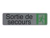 Exacompta - Plaque de signalisation Sortie de secours - 165 x 44 mm - aluminium brossé