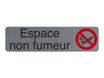 Exacompta - Plaque de signalisation Espace non fumeurs - 165 x 44 mm - aluminium brossé