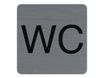 Exacompta - Plaque de signalisation WC - 75 x 75 mm - aluminium brossé