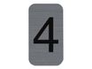 Exacompta - Plaque adhésive chiffre 4 - 25 x 44 mm - aluminium brossé