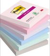 Post-it - 6 Blocs notes de 90 feuilles Super Sticky Post-it Soulful  - couleurs assorties - 76 x 76 mm