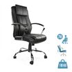 Fauteuil de bureau MILO - accoudoirs fixes - appui-tête intégré - noir
