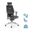 Fauteuil de bureau SPECTRA - accoudoirs réglables - appui-tête - cuir noir