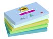 POST-IT - Notes repositionnables 76x127 mm Oasis 5 blocs - ultra adhésives - 450 feuilles - couleurs bleu et vert