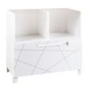 Armoire mi-haute SUNDAY - L80 x H79 x P42 - 2 cases + 1 tiroir - blanc graphic (Top bois à prendre en sus)
