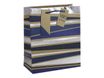 Clairefontaine - Sac cadeau kraft - rayures bleu - 21,5 cm x 10,2 cm x 25,3 cm