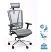 Fauteuil de bureau VASEAT - accoudoirs réglables - appui-tête intégré -  gris