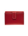 Porte-monnaie fermeture à bouton avec 4 poches fenêtres Dakota - rouge - label M