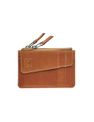 Porte-monnaie double cuir avec pochette cartes Florence - cognac - label M
