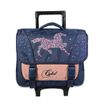 Cartable à roulettes Cybel 38 cm - 2 compartiments - bleu/velours - Bagtrotter