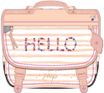 Cartable EttaVee Hello 38 cm - 1 compartiment - rose clair - Kid'Abord