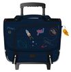 Cartable à roulettes KIP Mr Rocket 38 cm - 2 compartiments - bleu jean - Kid'Abord