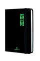 Agenda à élastique Alabama - 1 jour par page - 12,5 x 17,5 cm - noir et vert - Oberthur