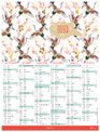 Calendrier Sakura - 6 mois par face - 33,5 x 43 cm - Oberthur