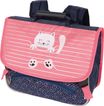 Cartable Chaton - 38 cm - 2 compartiments - corail et marine - Oberthur