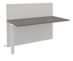 Banque d'accueil Module suivant haut OLA - L120 x H112 x P82,5 cm - structure blanc perle, plateau chêne gris