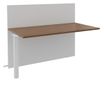 Banque d'accueil Module suivant haut OLA - L140 x H112 x P82,5 cm - structure blanc perle, plateau noyer