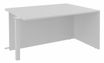 Banque d'accueil Module d'extrémité PMR OLA - L140 x H72,5 x P115 cm - structure blanc perle, plateau blanc perle