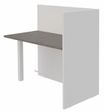 Banque d'accueil Retour direct haut OLA - L122,5 x H112 x P62,5 cm - structure blanc perle, plateau chêne gris