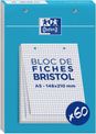 Oxford - Pack de 60 Fiches Bristol - A5 - petits carreaux - perforées - blanc