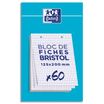 Oxford - Pack de 60 Fiches Bristol - 12,5 x 20 cm - petits carreaux - perforées - blanc
