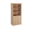 Armoire haute MAMBO - L80 x H187 x P46 - 2 portes vitrées, 2 portes pleines - Chêne Sonoma/blanc