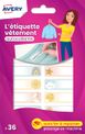 Avery - 36 étiquettes vêtements - 45 x 13 mm - ciel